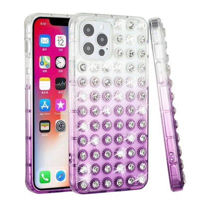 For Apple iPhone 13 Pro (6.1") Luxury All Over 3D Diamonds Rhinestone TPU Shiny Bling Glitter Protective Rubber Frame  Phone Case Cover