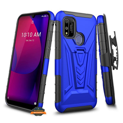 For Coolpad Suva Hybrid Armor Kickstand with Swivel Belt Clip Holster Stand Heavy Duty 3 in 1 Defender Shockproof Rugged  Phone Case Cover