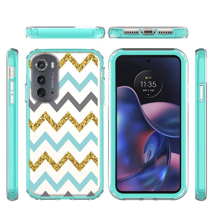 For Motorola Moto Edge 2022 Beautiful Design Hybrid Triple Layer Armor Hard PC TPU Rubber Shockproof Frame  Phone Case Cover