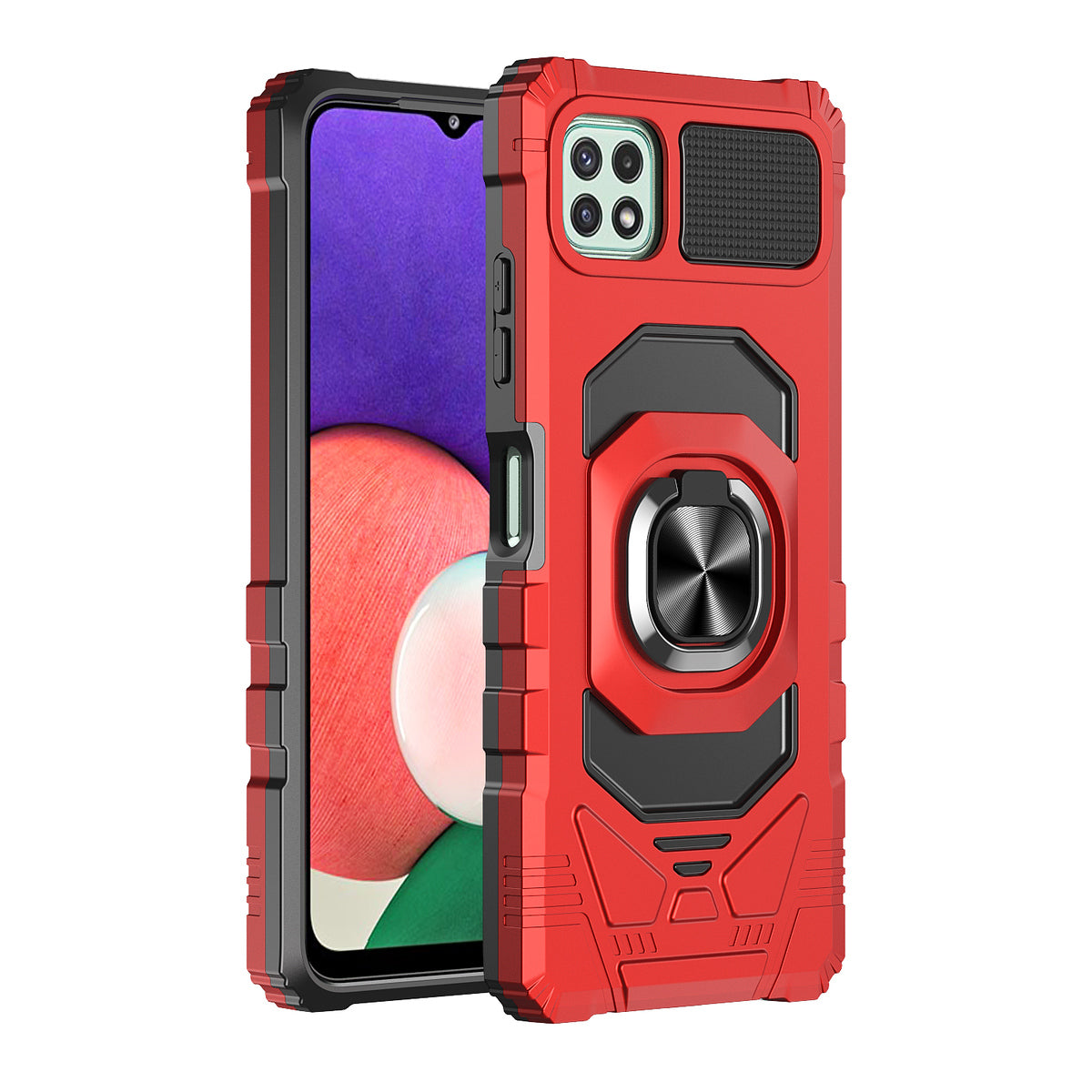 For Boost Mobile Celero 5G Hybrid Dual Layer with Rotate Magnetic Ring Stand Holder Kickstand, Rugged Shockproof Anti-Scratch Protective  Phone Case Cover