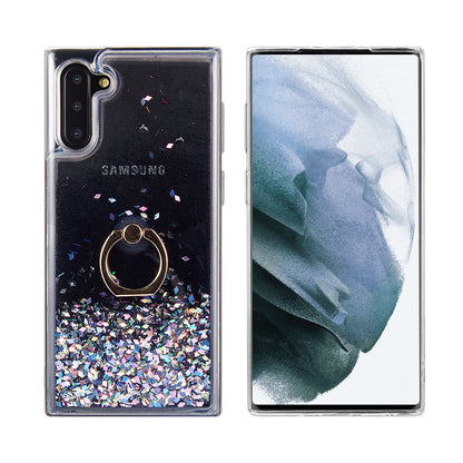 For Samsung Galaxy S23 /Plus /Ultra Hybrid Glitter Bling Sparkling Liquid Quicksand Glittering Sparkle TPU with Ring Stand Holder  Phone Case Cover