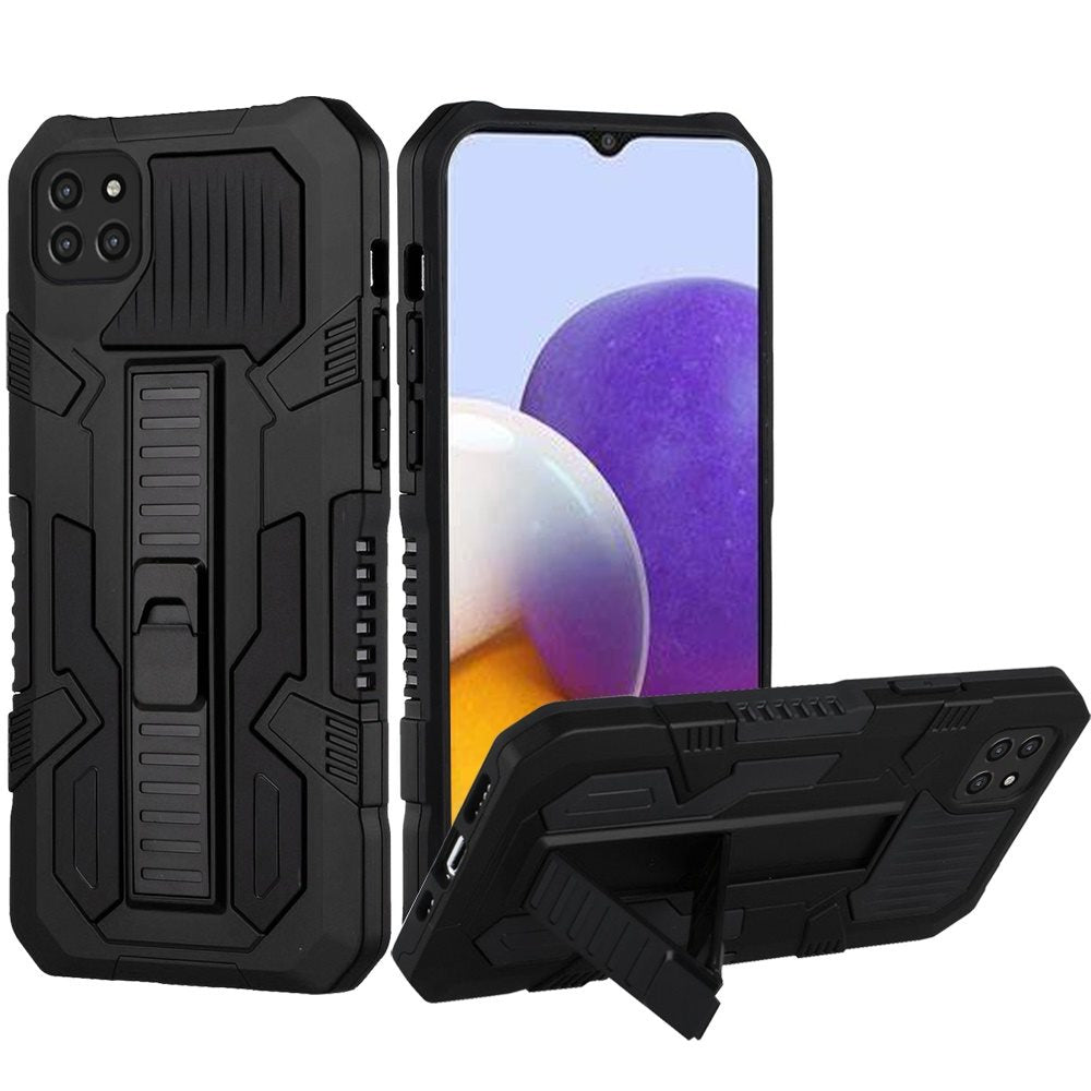 For Boost Mobile Celero 5G Hybrid Tough Rugged [Shockproof] Dual Layer Protective with Kickstand Military Grade Hard PC + TPU  Phone Case Cover