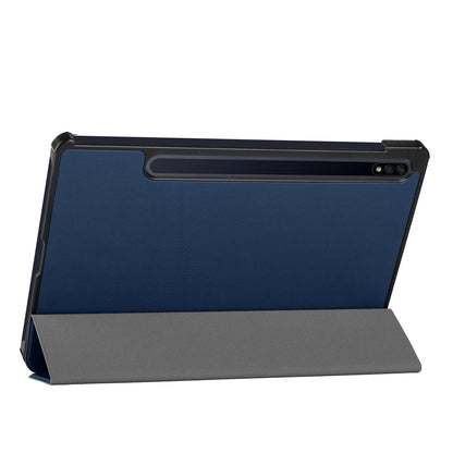 Case for Samsung Galaxy Tab S6 Lite 10.4" Thin Lightweight Trifold Stand Magnetic Closure PU Leather Hard Folio Hybrid Protective Tablet Blue Tablet Cover