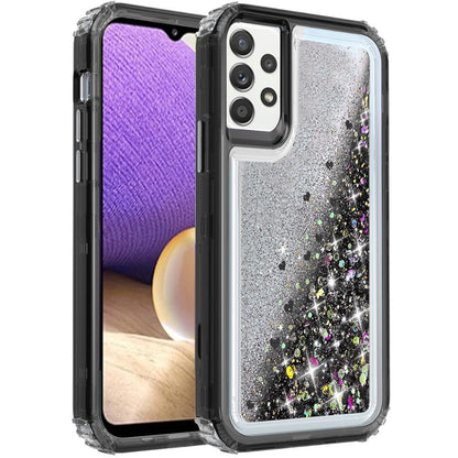 For Apple iPhone 13 Pro (6.1") Luxury Floating Glitter Case Sparkle Bling Quicksand Clear Heavy Duty Bumper Dual Layer PC Frame TPU Back  Phone Case Cover