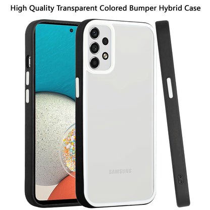 For Samsung Galaxy A53 5G Hybrid Transparent Colored Frame Bumper Hard Back Shockproof Slim TPU Silicone Protective  Phone Case Cover