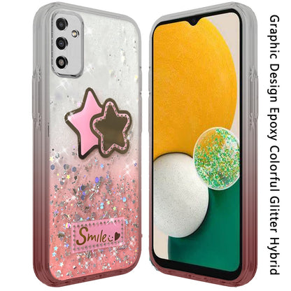 For Motorola Moto G Power 2022 Fashion Graphic Pattern Design Epoxy Colorful Skin Glitter Hybrid Bling TPU Hard Impact Armor  Phone Case Cover