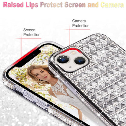 For Samsung Galaxy S22+ Plus Diamonds Sparkle 3D Crystal Glitter Bling Shiny Rhinestone Hybrid Bumper Protective  Phone Case Cover